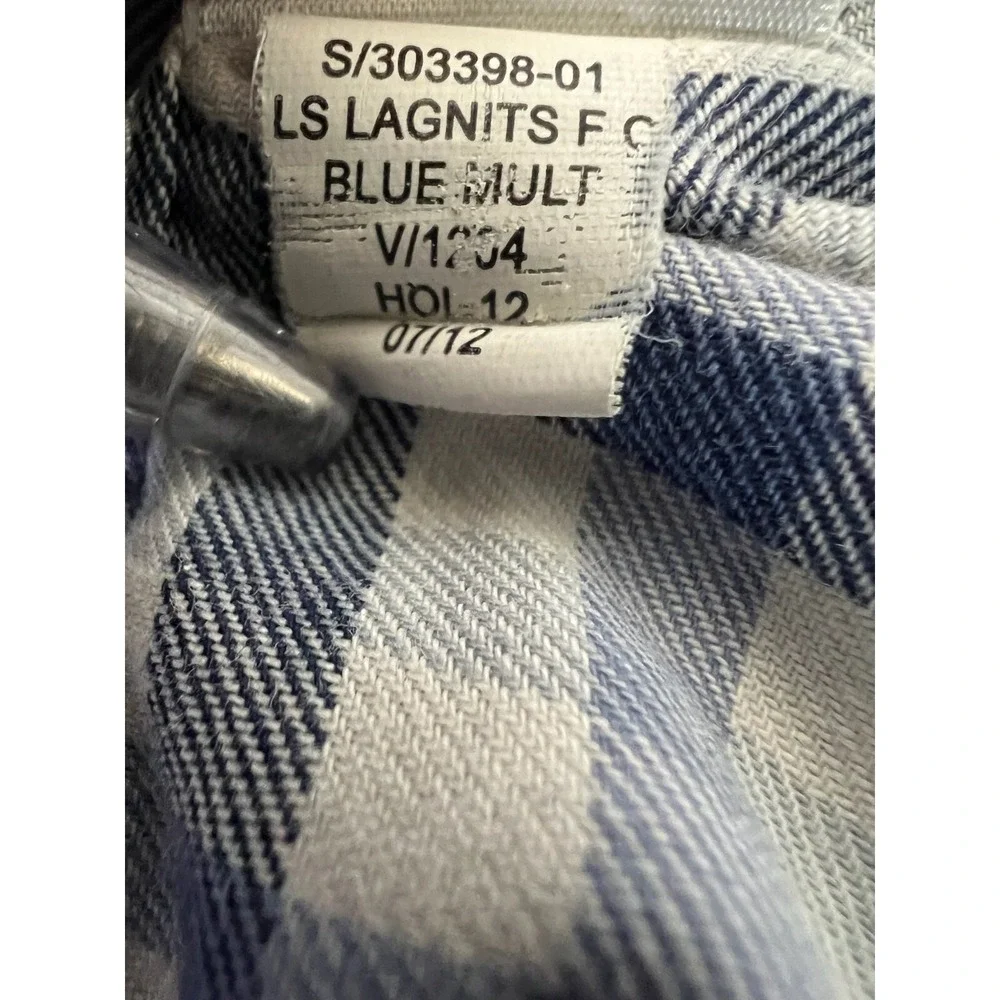 Banana‎ Republic Shirt Men's Large Blue Plaid Button Up 2 Pockets Casual